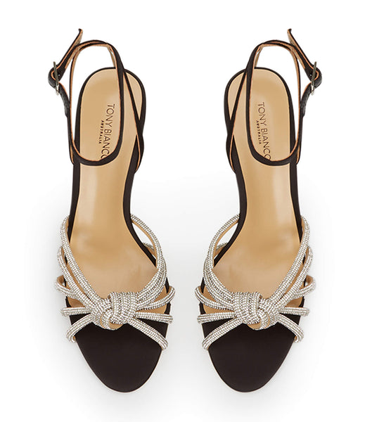 Tacones De Novia Tony Bianco Helena Black Satin 8.5cm Negras | UPETG76950